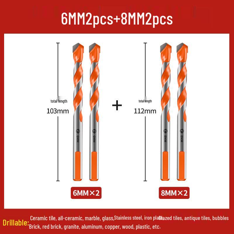 Tiangong Alloy Triangle Drill Bit for Concrete, Tile, Glass, & Cement - 6-12mm