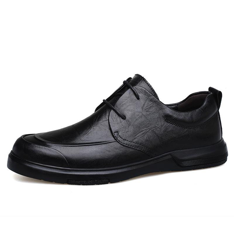 Men's shoes spring and autumn men's business men's casual shoes soft-soled casual shoes round head leather shoes men