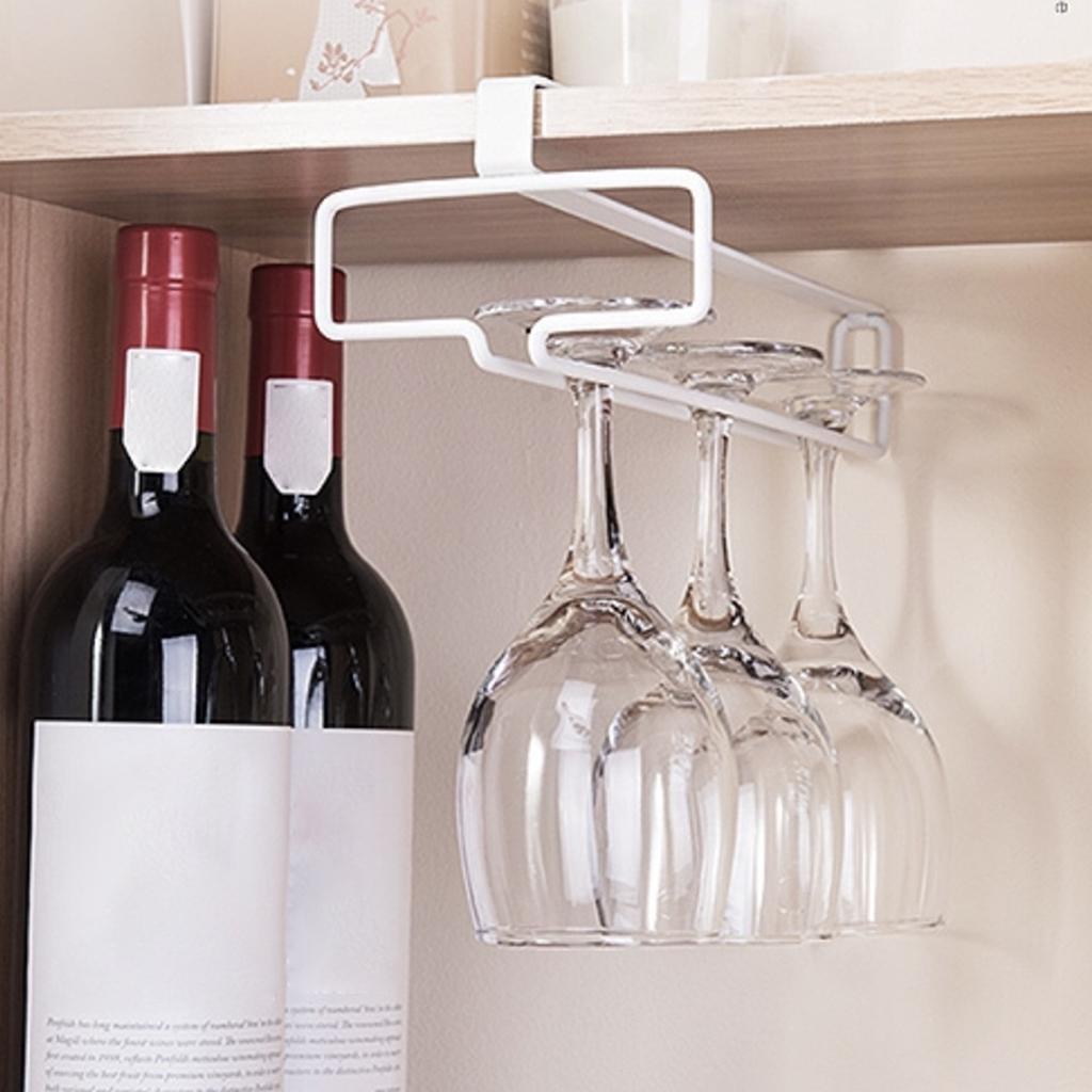 Under Cabinet Single Row Wine Glass Holder Reusable Stemware Glass Holder For Champagne Glass