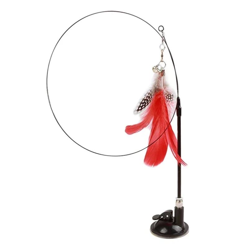 Interactive Cat Toy Funny Simulation Bird Feather with Bell Cat Stick Toy for Kitten Playing Teaser Wand Toy Pet Cats Supplies