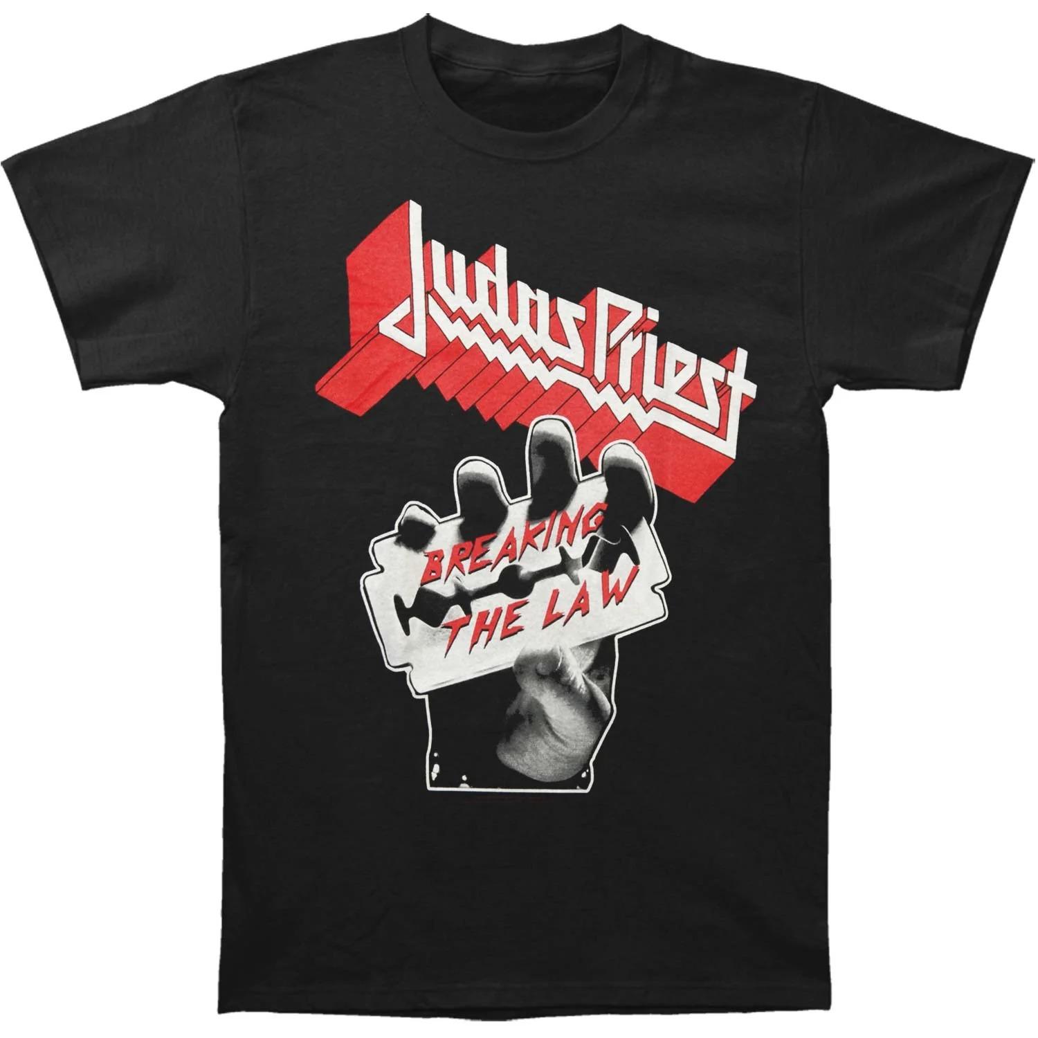 Judas Priest Breaking The Law Slim Fit T-shirt High-end Luxury Is for Both Men and Women Top Y2k 2026 Summer M
