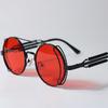 Vintage Steampunk Red Sunglasses Men Round Punk Alloy Metal Retro Sun Glasses Small Lens Women 2023 Goggles Gothic Style Shades
