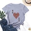 Summer Round Neck Red peach A Printed Top Fashionable Casual Pure Cotton Short Sleeved Women's T-shirts
