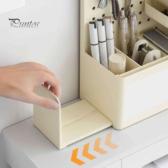 Stationery Holder for Desk Perforated Board Storage Rack, Wall Mount Shelf Office Desktop Clutter Management Supplies Book, Multi-Functional Organizer