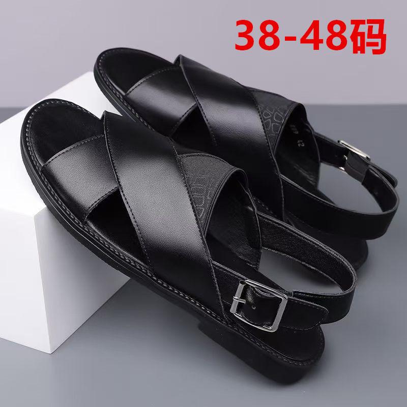 Large Size Sandals Men Wear Extra Large Size Fashion Leopard Print Sandals Casual Breathable Non-slip Versatile Beach Shoes Men