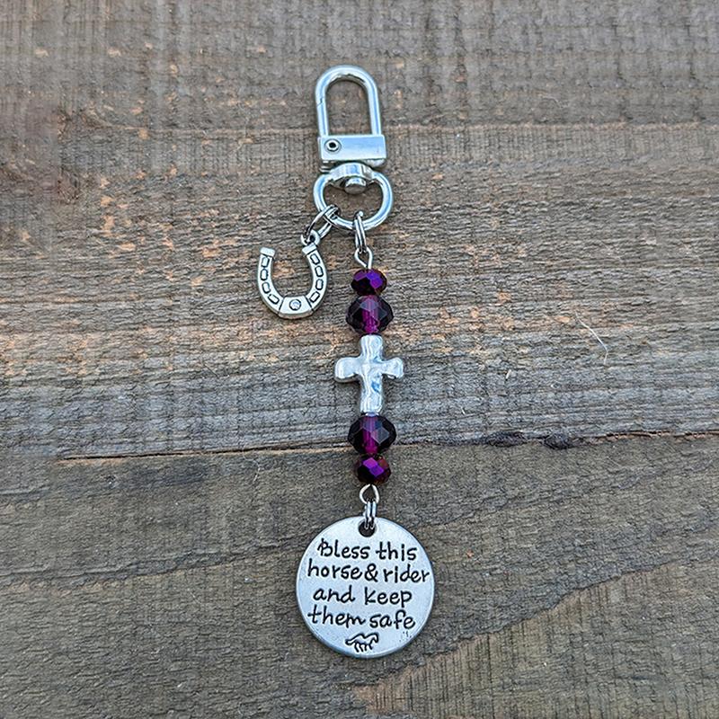 Horse Saddle And Bridle Charm Clip Bless-This Horse And Rider Keep Safe Bridle Saddle Charm Gifts For Horse Rider Room Decor