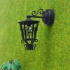 Miniature Hollowed Wall Sconce 1/12 Black Metal Wall Lamp for Dollhouse Living Room Hallway Garden Scene Decoration