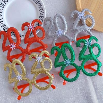 1/4 Pièces 2026 Étoile de Noël Couleur Bandeau Lunettes Réveillon du Nouvel An Créatif Fête de Fête Décoration Couvre-chef Cadeau