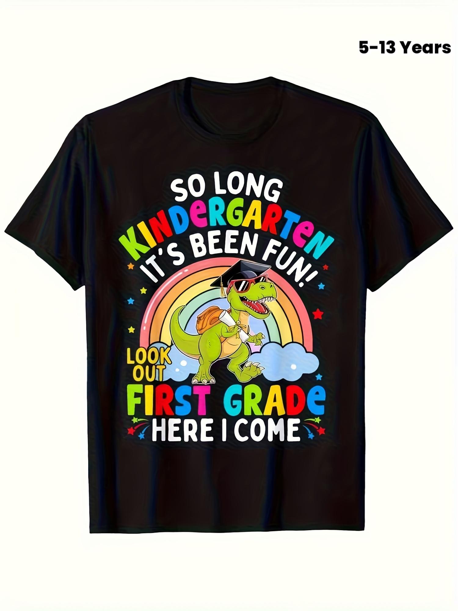 

2025 Fun Kindergarten Graduation T-Shirt - Funny Slogan Goodbye Kindergarten, It Was Really Fun! S разноцветный