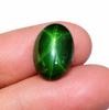 Green Star Sapphire Gemstone Oval Cabochon Loose Stone for Ring Jewelry Making
