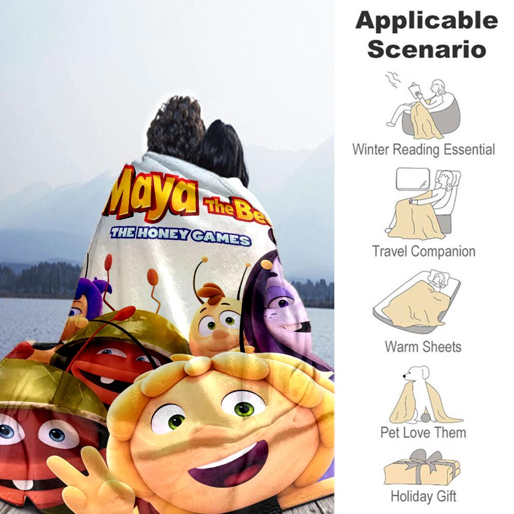 Maya Bee Blanket, High quality Comfortable for All Seasons, Home Decor, Warmth and Comfort
