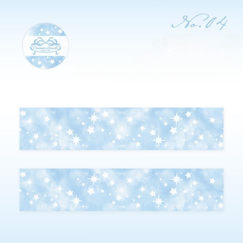 PET Glitter Washi Tape for Kids Girl Sweet Star Dot Plaid Cloud Series DIY Scrapbook Decoration Decal Ins Style Journal Decor