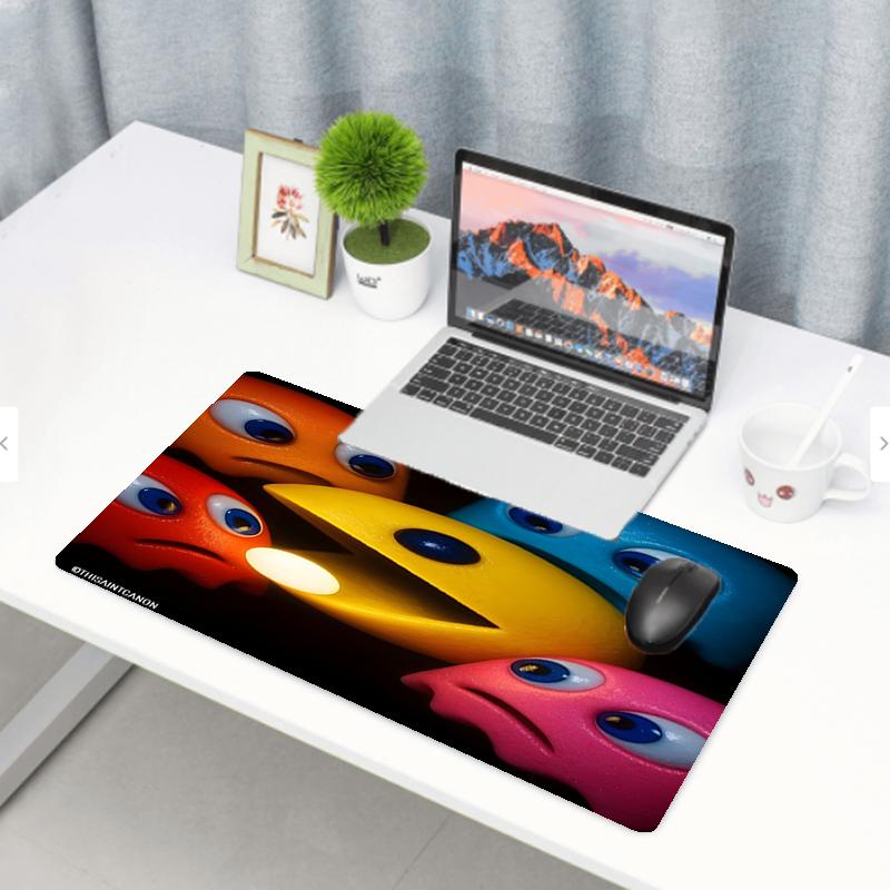 PAC Print Mouse Pad, Anti‑Slip Desktop keyboard Mat, for PC Laptop Gaming Working Daily Use, Cool Festival Surprise Gift