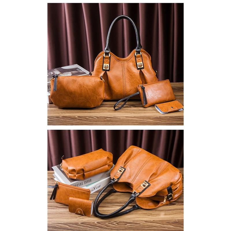 Vintage Three Piece Set Mother And Daughter Bags European American Fashion Handbag Shoulder Bag Crossbody Bag
