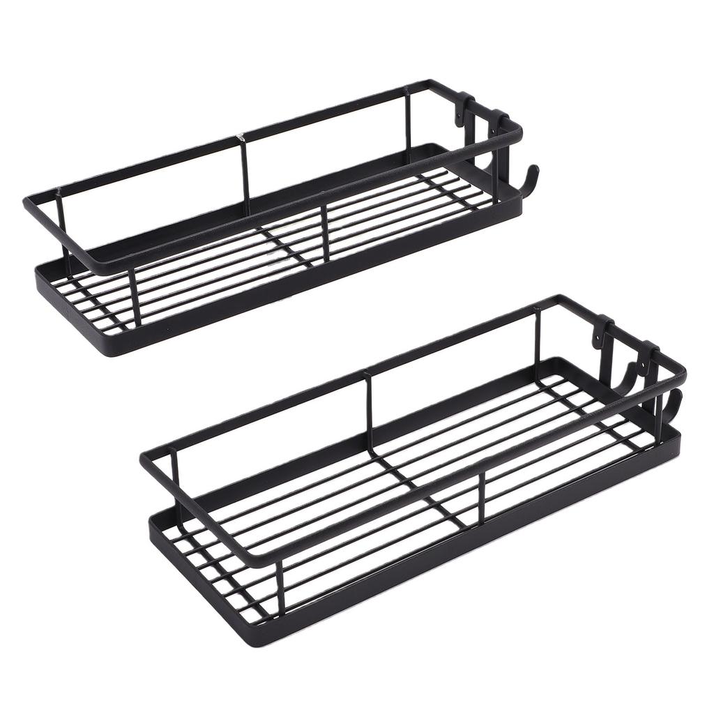 2pcs Shower Caddies Adhesive Rustproof Shower Shelves Large Capacity Bathroom Organizers Storage with Removable Hooks