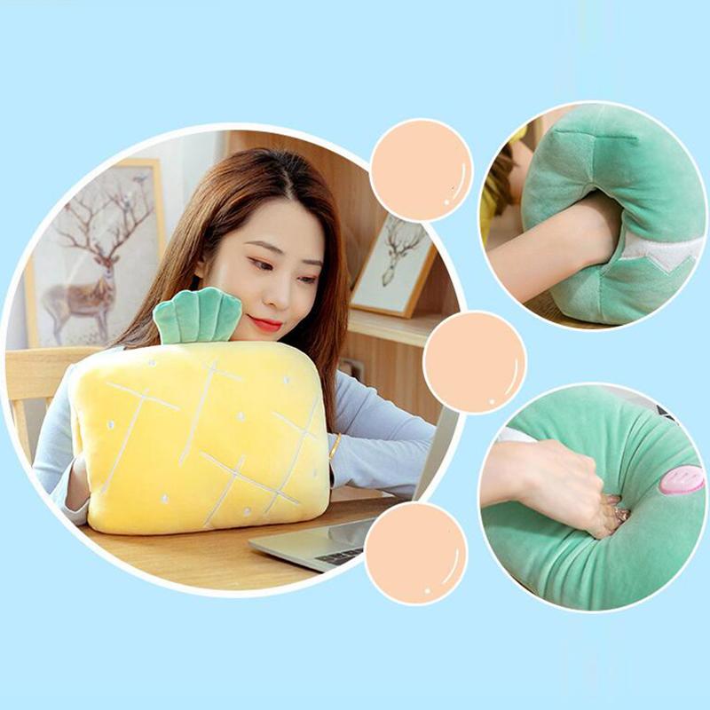 Cartoon Plush  Pillow Stuffed Hand Cushion Home Office Car Travel Warmer Winter Plush Toy Students' Nap