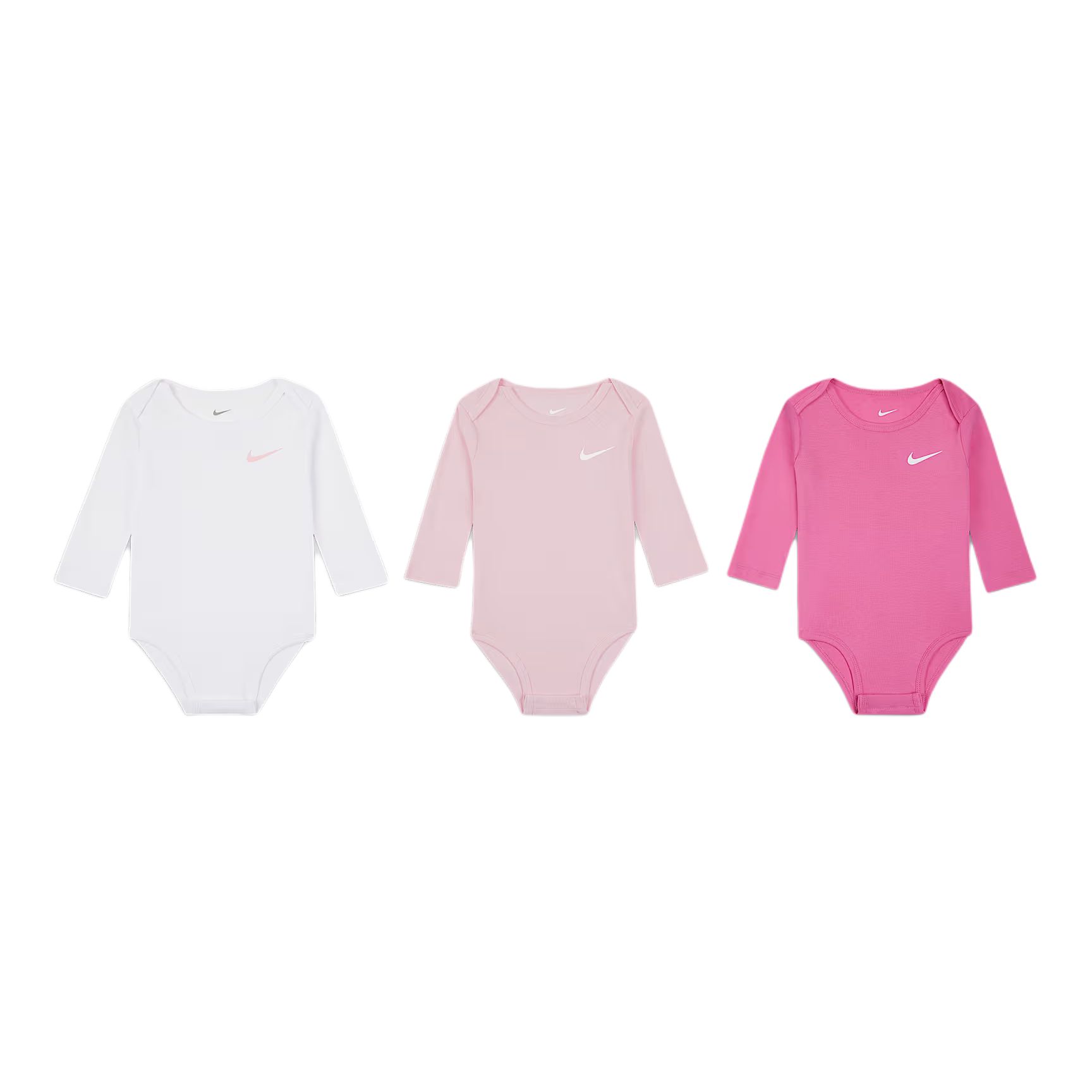 Nike Soft Knit Skin-Friendly Long Sleeve Bodysuit 3-Pack Baby bodysuits IF3681-663 24M