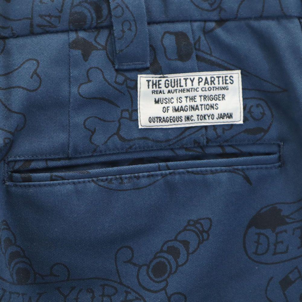 WACKO MARIA made in Japan Skull Pattern Shorts M Blue Men's Used