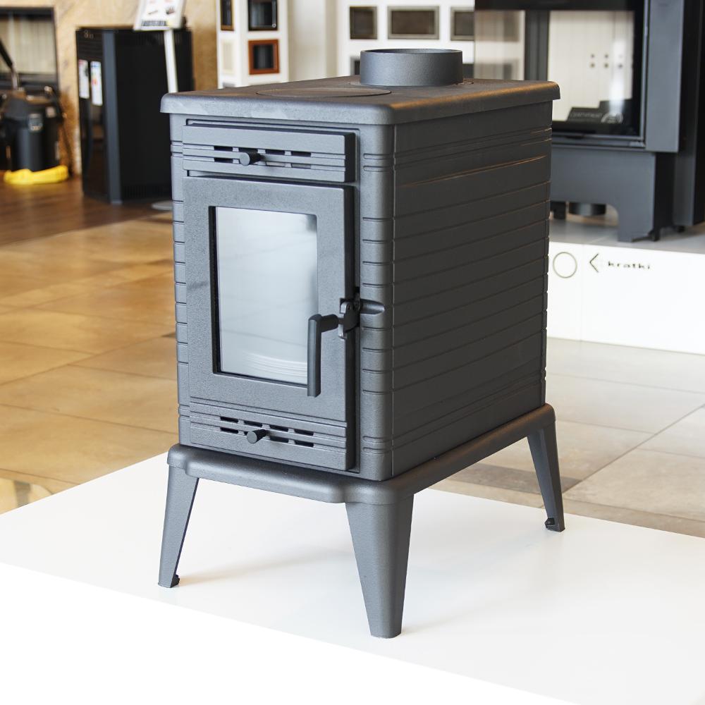 Holzbefeuerter Gusseisenofen KRATKI K10 Ø 150 10 kW mit Kochplatten