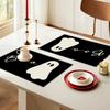 6pcs Halloween  Placemats Square Placemats Potholder Decoration