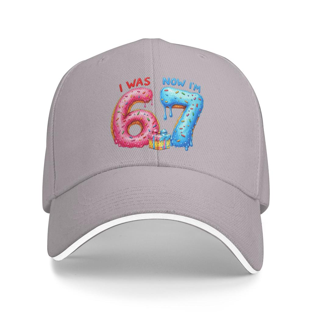 I Was 6 Now I'm 7 Year Old 7th Birthday 6 7 Meme 67 Sun Baseball Cap Summer Men Trucker Hat Retro Hunting Camping Snapback Cap