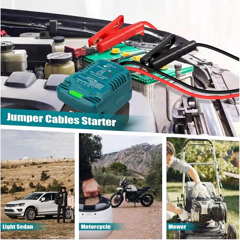 Jumper Cables Car Using Tool For Makita 18V Li-ion Battery BL1830 BL1840 BL1850 Jump Starting Adapter Auto Booster Cable