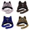 Cappello Peluche con Orecchie da Gatto per il Calore Invernale con Design Pieghevole per Appassionati di Stile Punk