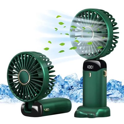 Foldable Handheld Mini Fan Portable Neck Hanging Fan 5 Speed USB Rechargeable Fan Air Cooler with Phone Stand and Display Screen