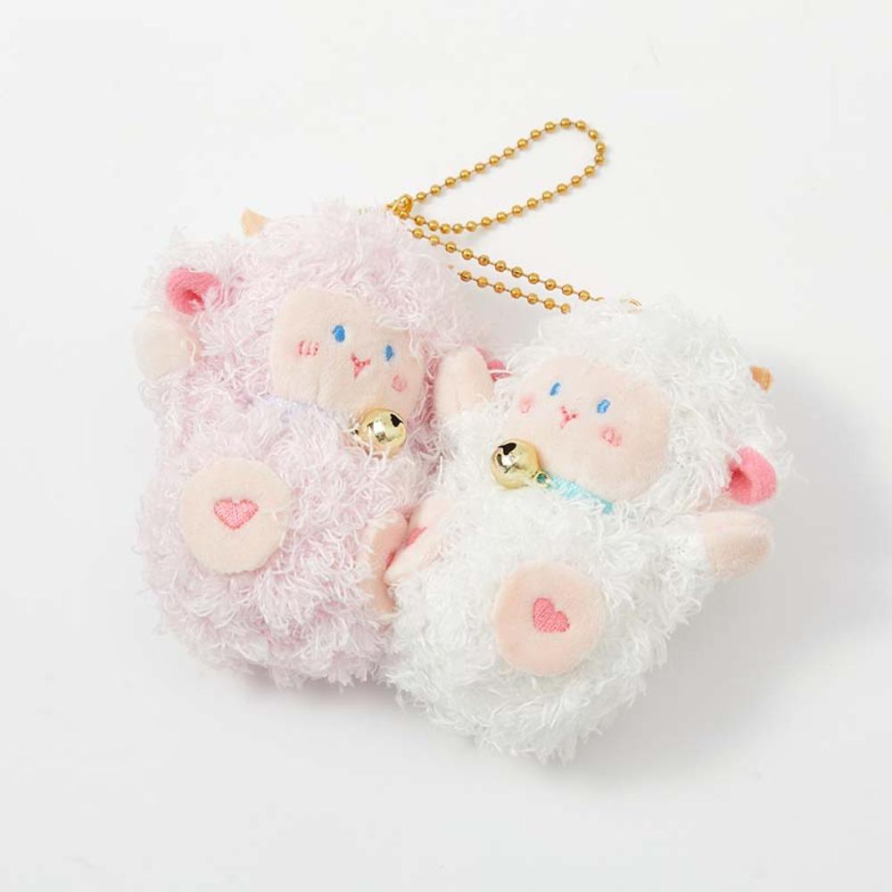 2pcs/set Dog Plush Animal Key Buckle Panda Cartoon Couple Pendants Pig Otter Keychain  Ornament