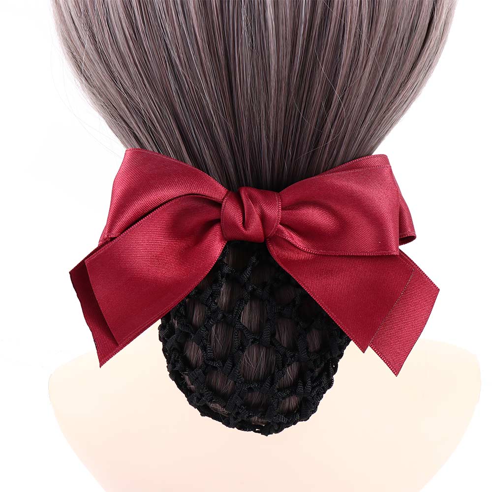 For Girls Hotel Bowknot Nurse Korean Bun Snood Ponytail Clip Women Spring Clip Hairgrips Cover Net