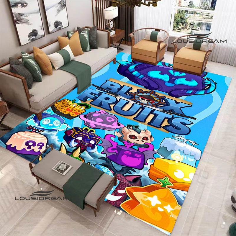 3D game B-blox fruits printed carpet Non-slip carpet outdoor carpets area rug Home bedroom decor rug for bedroom birthday gift