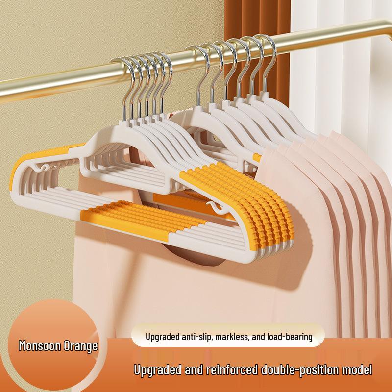 Non-Slip, No-Trace Adult Plastic Clothes Hanger - Double Rack for Drying and Storage