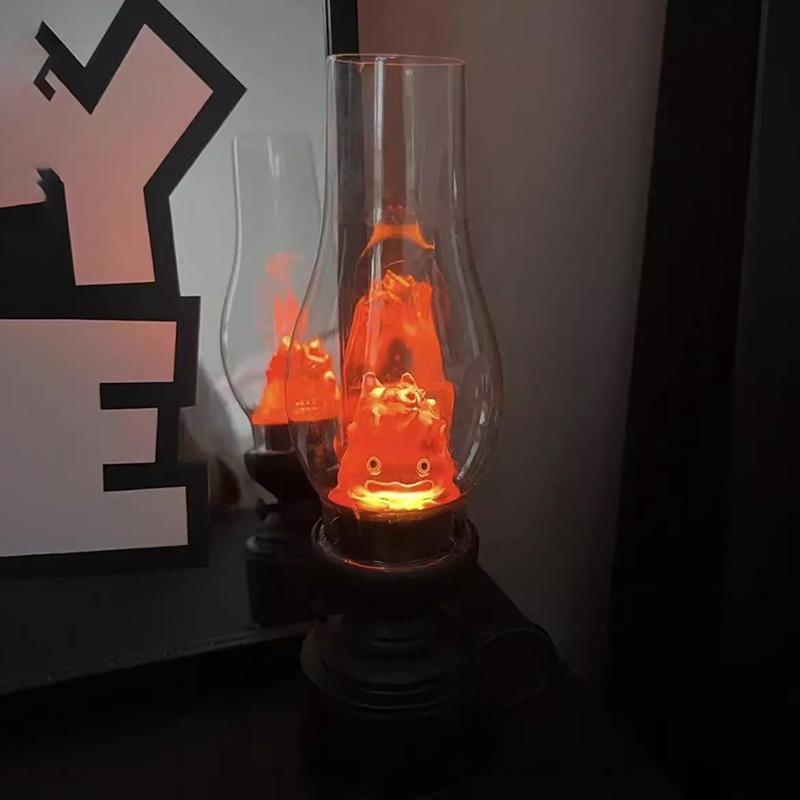 1Pccasifer Night Light Cartoon Anime Flame Decorative Lamp Howl'S Moving Castle Kerosene Candle Atmosphere Lamp For Bedroom Home