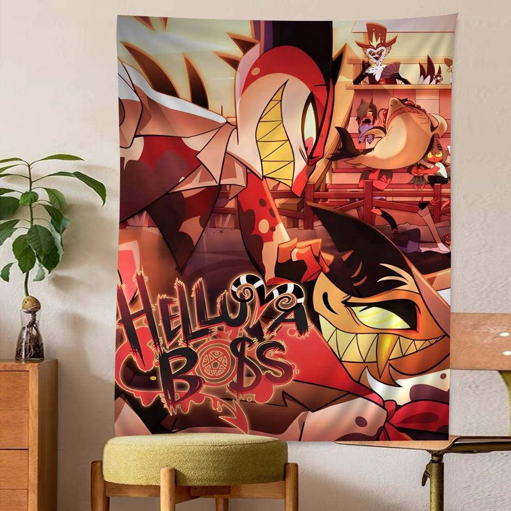 HHelluva Boss Colorful Tapestry Wall Hanging Home Decoration hippie bohemian decoration divination Wall Art Decor
