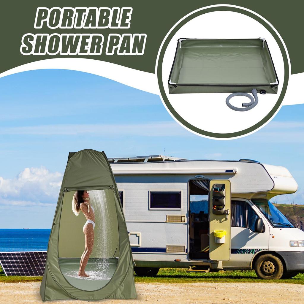 Foldable Camping Shower Tent Floor Base Outdoor Tent Shower Tray Folding Pan Pets Basin Base Beach Travel Hiking Accessories