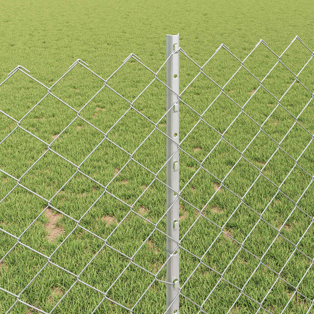 Chain Link Fence with Posts 10 x 1 m (W x H) Hot Dip Galvanized Steel