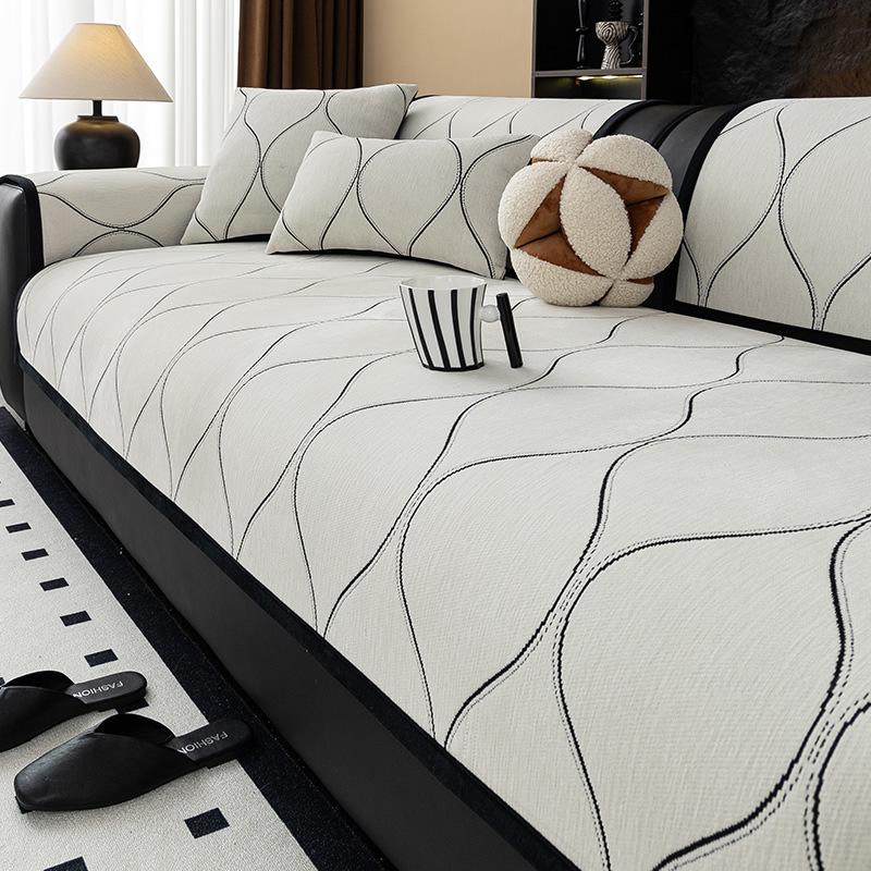 

Sofa Cushion Fixed Anti Slip All Season Universal Light Luxury High-end Feeling Cushion Cover Retro Leather Special Cover Cloth 70x70cm белый
