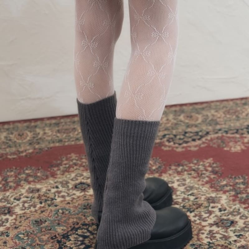 Leathery Soft Ribbed Leg Warmers [3COLOR]