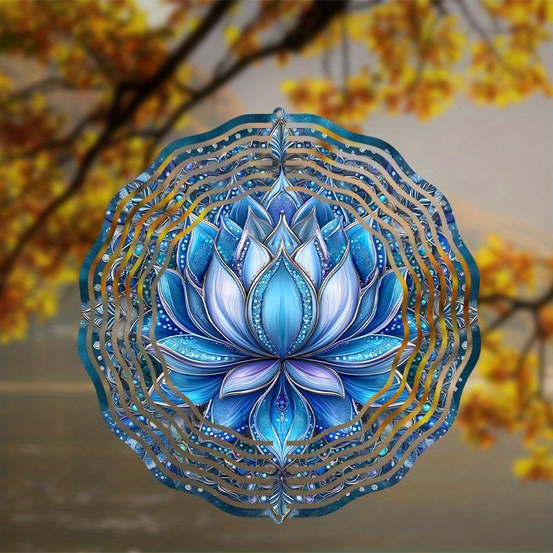 

Lotus Wind Chime. 10-inch metal for garden, porch, patio & holidays. No power needed. чистый