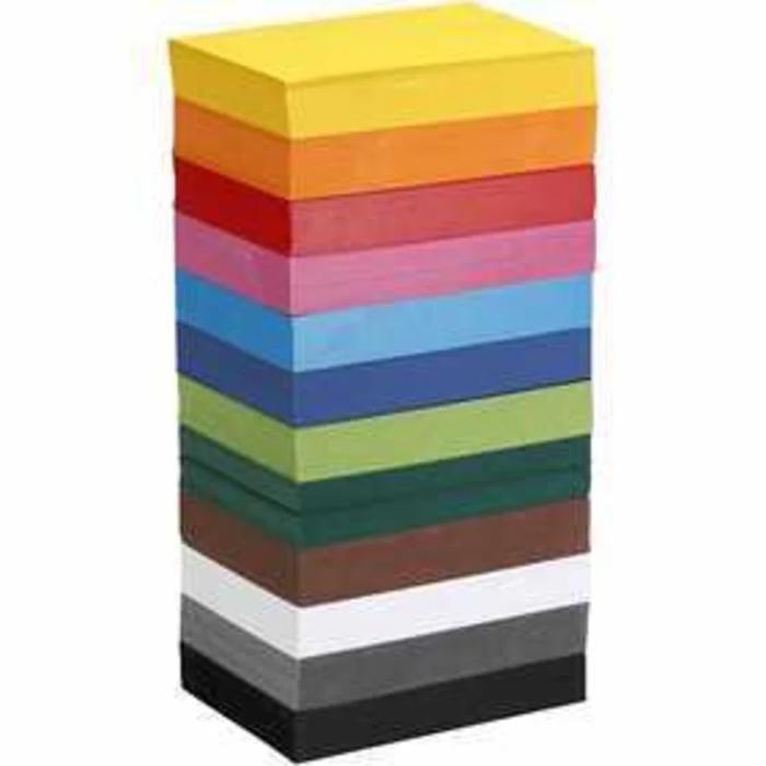 Papier cartonné coloré, A6 105x148 mm, 180 gr, 1200flles. Ass.