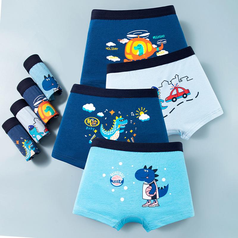 Boys' Boxer Briefs Boys' Toddler Personalized Printed Durable and Not Easily Deformed Underwear Truck Shorts Soft Cotton Cute Children's Underwear