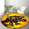 Round T-Rex Dinosaur Area Mat – Soft,Washable Polyester Floor Mat with Realistic 3D Design for Living Room,Bedroom,Office,or Outdoor Camping