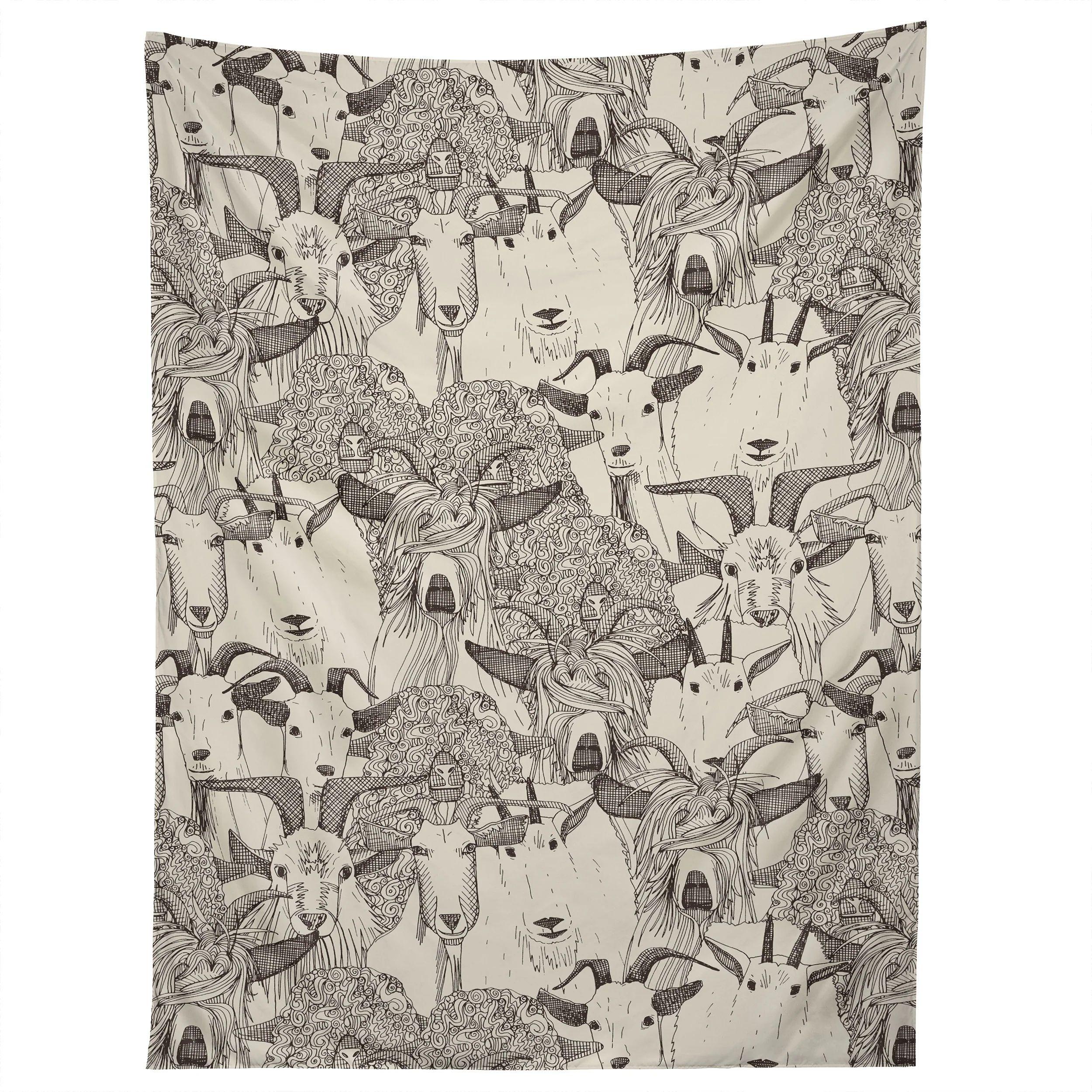 Tapestry Just Goats 75x100 чёрный
