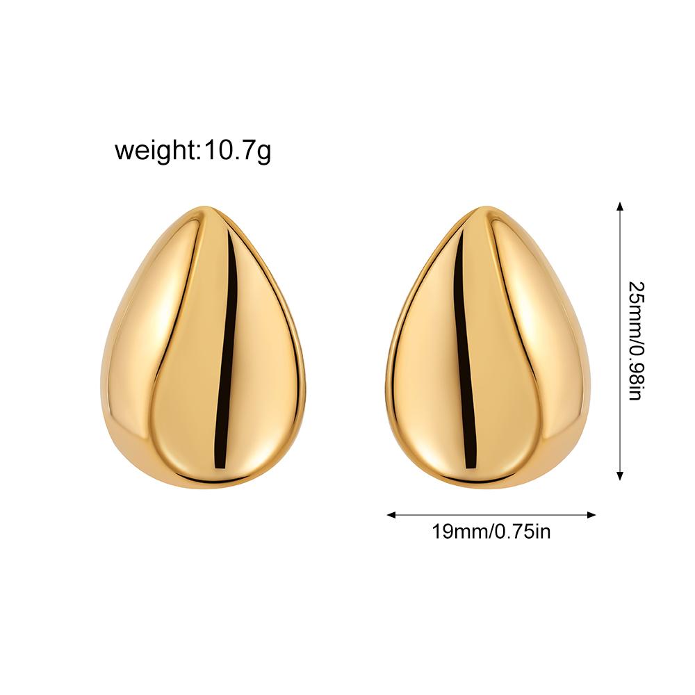 Creative Gold Plated Stainless Steel Round Geometric Earrings for Women Statement Geometric Studs Fashion Jewelry Waterproof