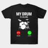 Herren Schwarzes T-Shirt mit Aufdruck Trommeln No-Cut Transferpapier Druck Baumwoll-T-Shirt