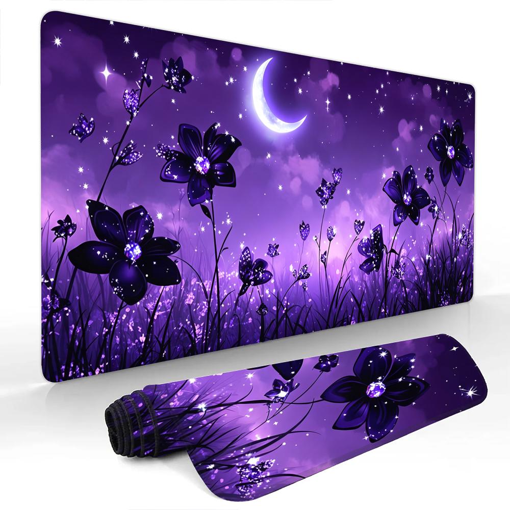 Purple Magic Gem Flower Mouse Pad Large Computer Office Game Table Mats Rubber Antislip Xxl Mouse Mat Hdp Long Desk Pads