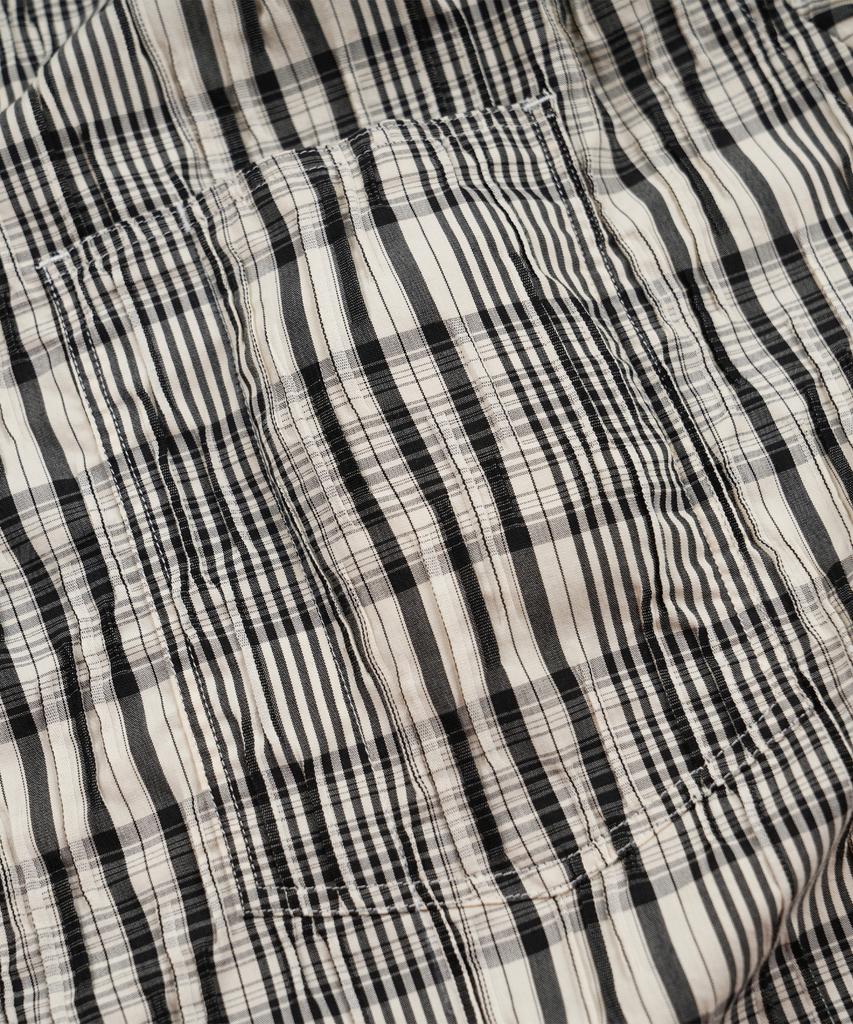 FRIZMWORKS Gathered Check Shirt _ Black