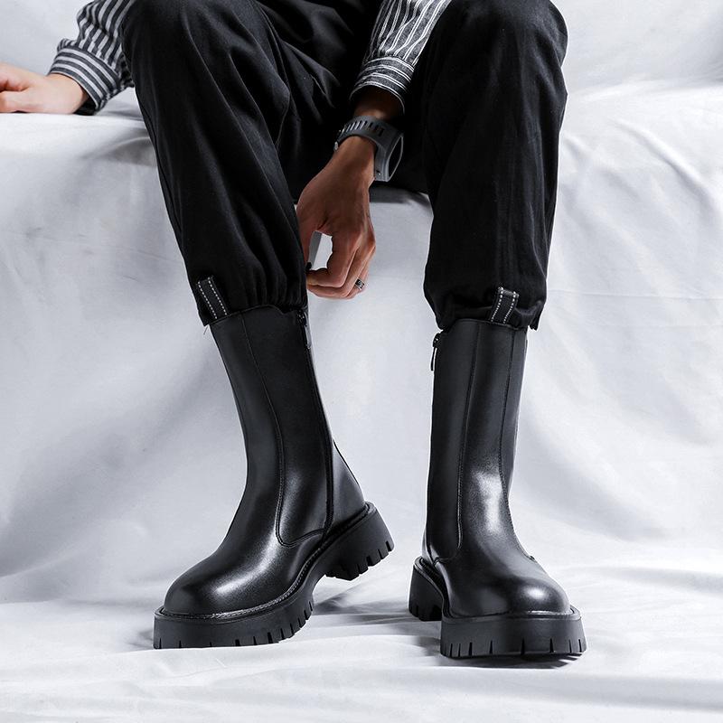 Autumn 2024 Men's Trendy Thick-Sole High-Top Chelsea Martin Boots