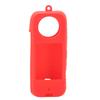 Panoramic Camera Protective Cover Silicone Anti Fall with Hand Strap Camera Body Lens Protector for Insta360 X3 Red