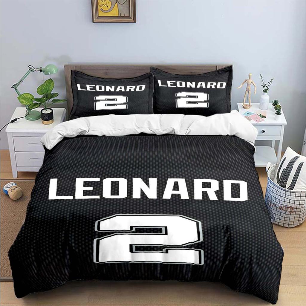 Fashion No2 Basketball Star K-Kawhi L-Leonard Print Bedding Sets Bed Supplies Set Duvet Cover Bed Comforter Set Bedding Set Gift